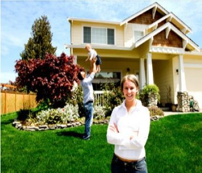 Family in front of their home